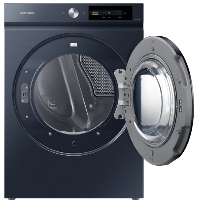 Samsung BESPOKE Navy Steel Front Load Steam Dryer with Smart Dial (7.5 cu. ft.) - DVE46BB6700DAC