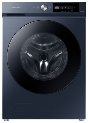 Samsung BESPOKE Navy Steel Front Load Steam Washer with Smart AI (5.3 cu. ft.) - WF46BB6700ADUS