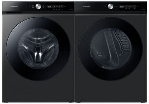 Samsung BESPOKE Black Stainless Front-Load Washer (5.3 cu. ft.) & Electric Dryer (7.5 cu. ft.) - WF46BB6700AVUS/DVE46BB6700VAC