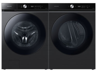 Samsung BESPOKE Black Stainless Front-Load Washer (6.1 cu. ft.) & Electric Dryer with Super Speed (7.6 cu. ft.) - WF53BB8700AVUS/DVE53BB8700VAC