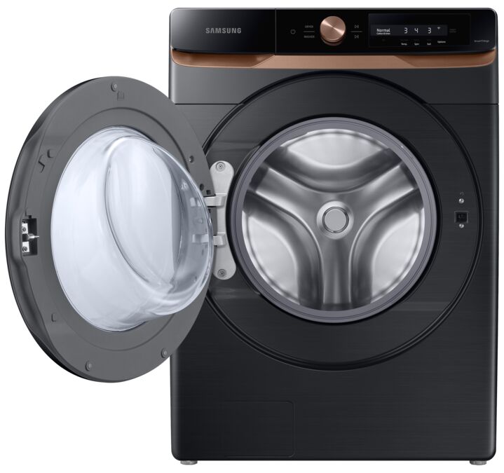 Samsung Black Stainless Steam Front Load Washer with Smart AI (5.3 cu. ft.) WF46BG6500AVUS