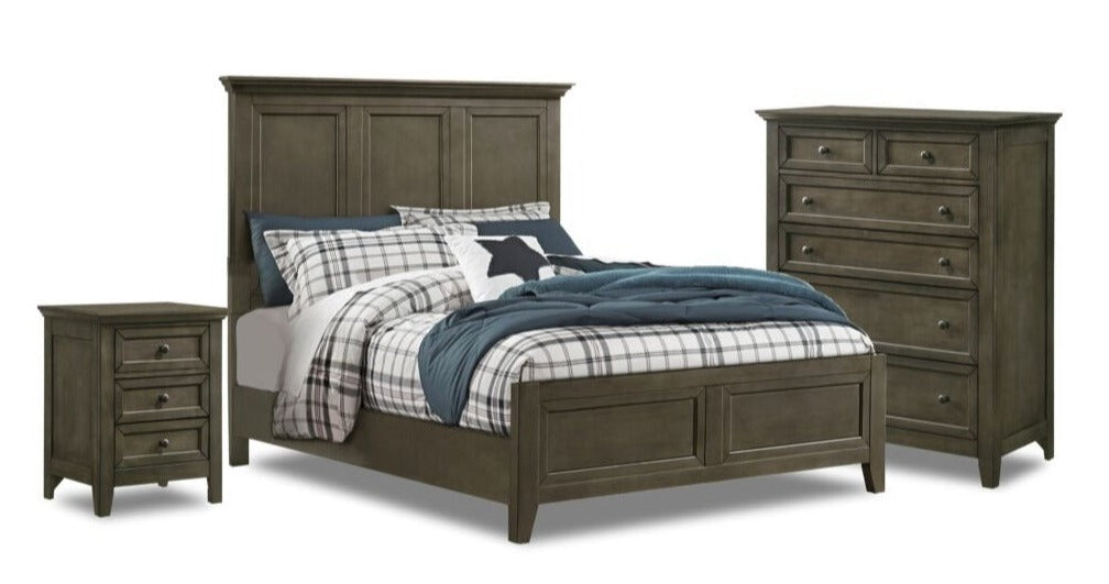 San Mateo 5-Piece Full Panel Bedroom Package - Pewter