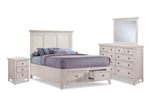 San Mateo 6-Piece Full Storage Bedroom Package - Antique White