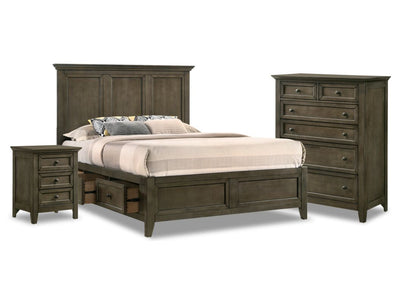 San Mateo 5-Piece Queen Storage Bedroom Package - Pewter