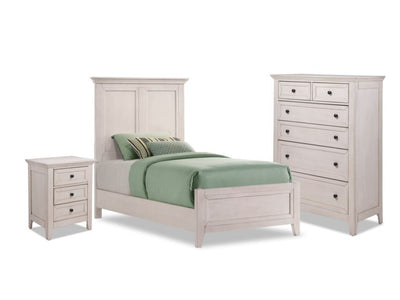 San Mateo 5-Piece Twin Panel Bedroom Package - Antique White