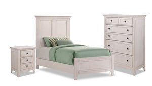San Mateo 5-Piece Twin Panel Bedroom Package - Antique White