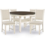 Savanah 5-Piece Dining Set - Antique White and Brown