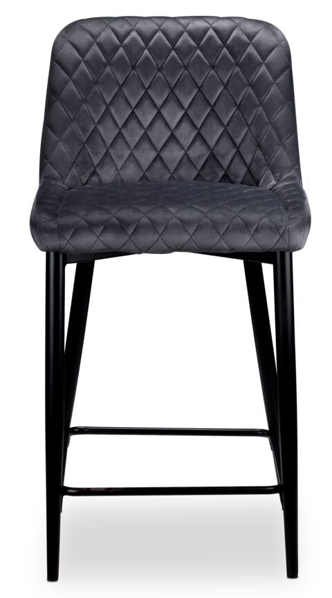 Senna Counter Height Stool - Charcoal, Black