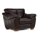 Sloane Leather Sofa and Chair Set- Chocolate