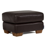 Sloane Leather Ottoman- Chocolate