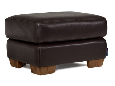 Sloane Leather Ottoman- Chocolate