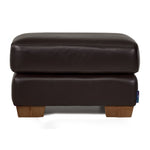 Sloane Leather Ottoman- Chocolate