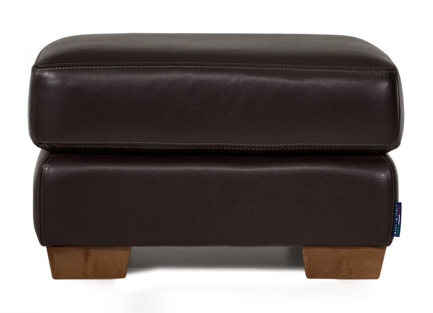 Sloane Leather Ottoman- Chocolate