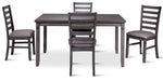 Breeze 5-Piece Dining Set - Dark Grey