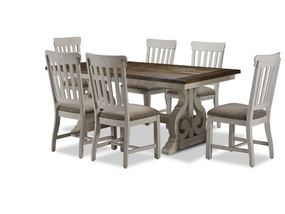 Tanner 7-Piece Dining Set - Rustic White