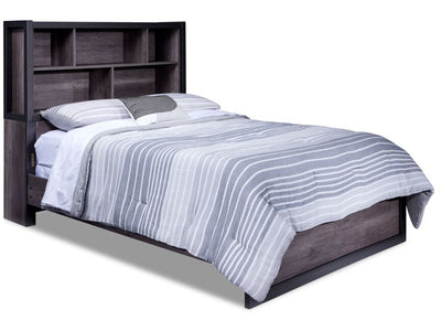 Terra 3-Piece Full Bookcase Bed - Grey