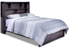 Terra 3-Piece Full Bookcase Bed - Grey