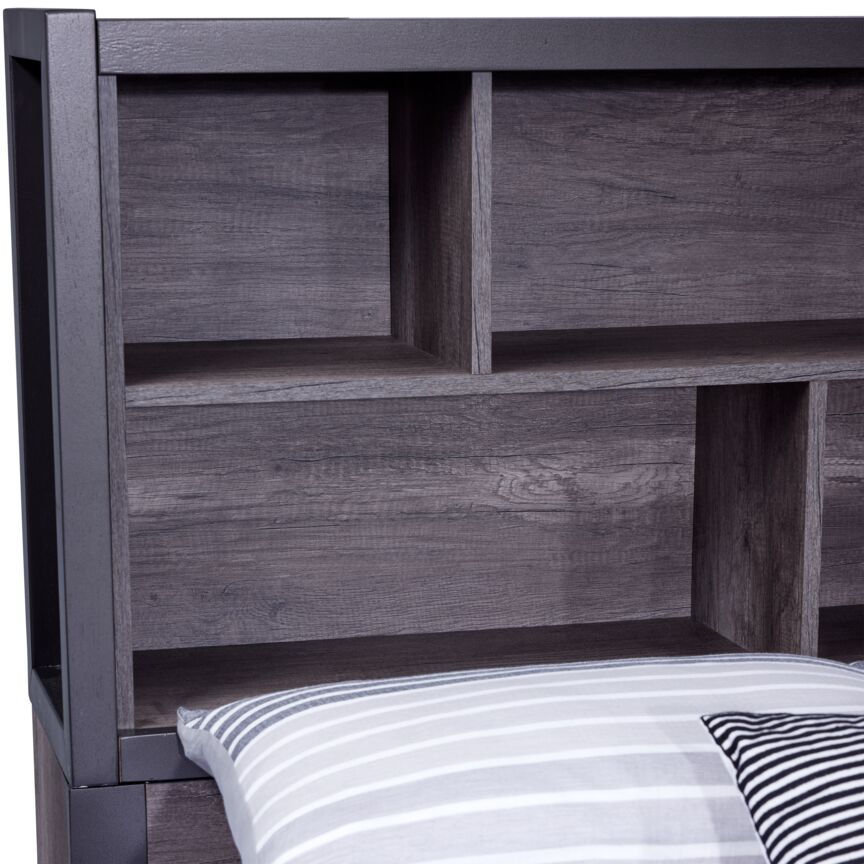 Terra 3-Piece Full Bookcase Bed - Grey