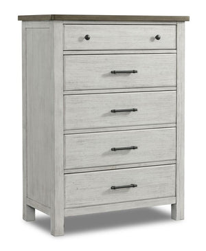 Timber Ridge 5 Drawer Chest - Weathered White