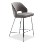 Sheen Counter Height Stool - Grey, Chrome