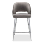 Sheen Counter Height Stool - Grey, Chrome