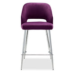Sheen Counter Height Stool - Aubergine, Chrome