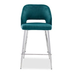 Sheen Counter Height Stool - Emerald, Chrome