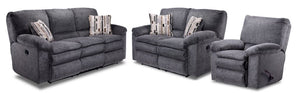 Tosh Reclining Sofa, Loveseat and Chair Set-Pewter