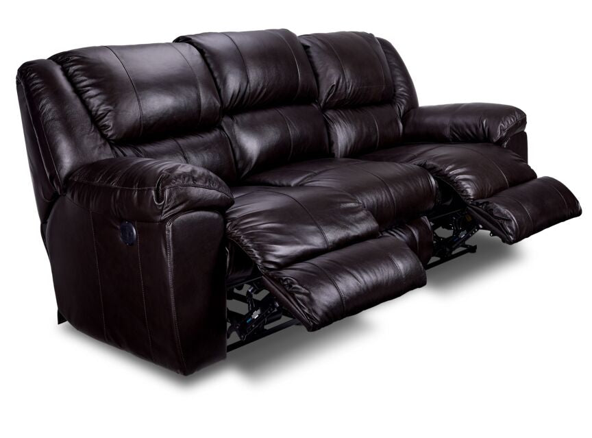 Transformer II Leather Power Reclining Sofa with Drop Down Table - Chocolate