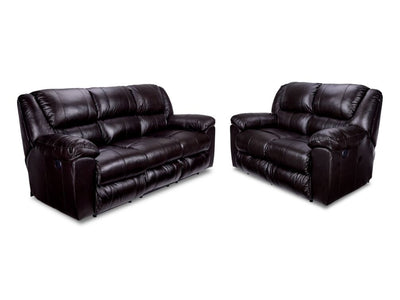 Transformer II Leather Power Reclining Sofa & Loveseat Set - Chocolate