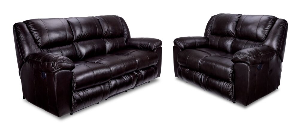 Transformer II Leather Power Reclining Sofa & Loveseat Set - Chocolate