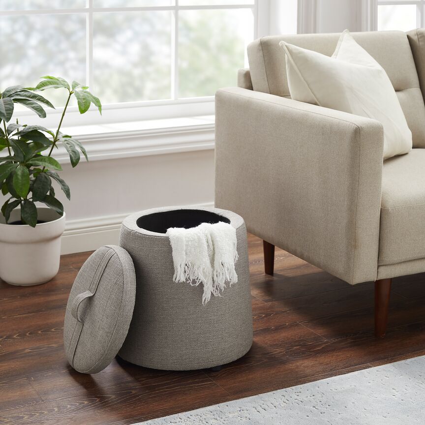 Victoria Storage Ottoman Grey Leon's