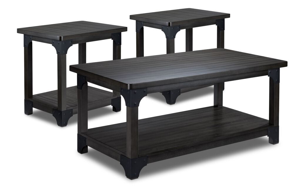 Wellington 46" Coffee Table with 2 End Tables - Grey