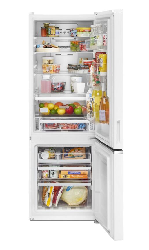 Whirlpool 24" 12.9 Cu. Ft. White Counter-Depth Bottom-Freezer Refrigerator - WRB533CZJW