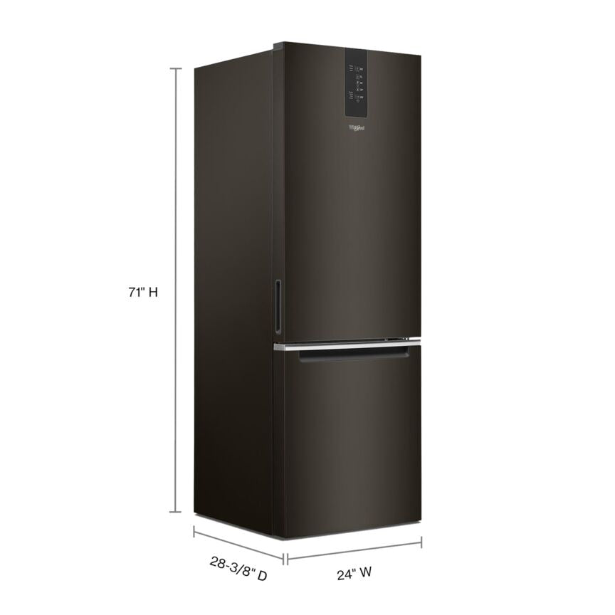Whirlpool Black Stainless Steel Counter-Depth Bottom-Freezer Refrigerator (12.9 Cu.Ft.) - WRB543CMJV