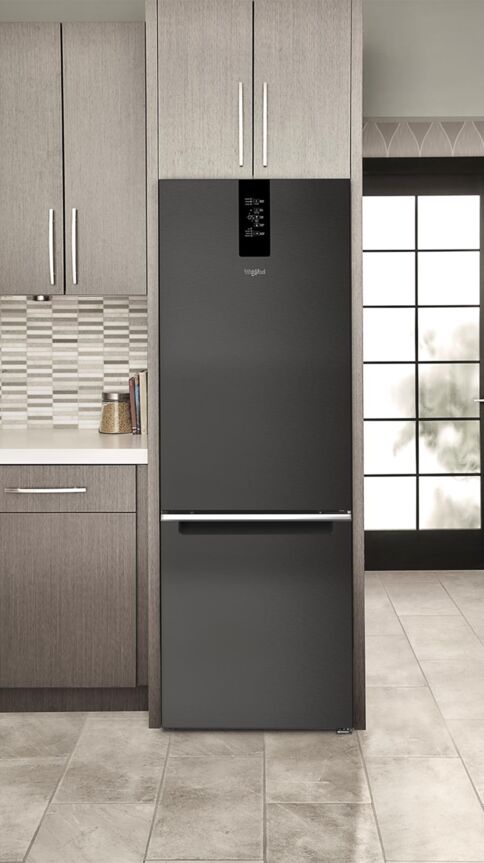 Whirlpool Black Stainless Steel Counter-Depth Bottom-Freezer Refrigerator (12.9 Cu.Ft.) - WRB543CMJV