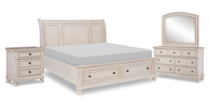 Windchester 6-Piece King Storage Bedroom Package - Antique White