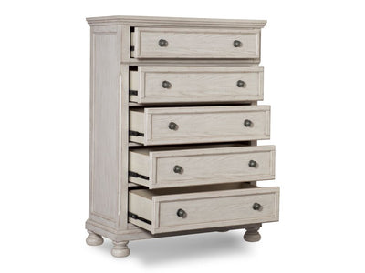 Windchester 5 Drawer Chest - Antique White