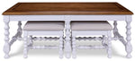 Winslow Coffee Table with Two Ottomans - Antique White