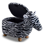 Zebra Storage Ottoman - Black and White