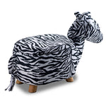 Zebra Storage Ottoman - Black and White