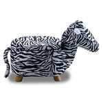 Zebra Storage Ottoman - Black and White