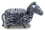 Zebra Storage Ottoman - Black and White
