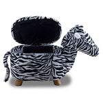 Zebra Storage Ottoman - Black and White