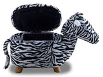 Zebra Storage Ottoman - Black and White