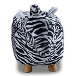 Zebra Storage Ottoman - Black and White