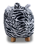 Zebra Storage Ottoman - Black and White