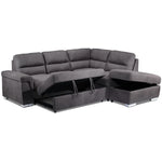 Simone 3-Piece Sectional with Left-Facing Pop-Up Bed - Charcoal
