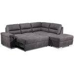 Simone 3-Piece Sectional with Left-Facing Pop-Up Bed - Charcoal