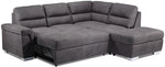Simone 3-Piece Sectional with Left-Facing Pop-Up Bed - Charcoal